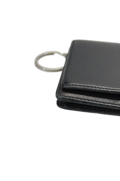 Coach Womens Black Leather Bifold Zip Keychain Wallet