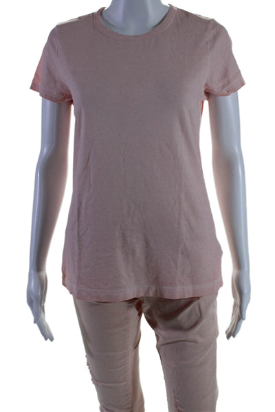 Michael Kors Women's Round Neck Short Sleeves Two Piece Pants Set Pink Size M