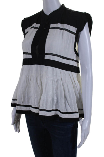 Etoile Isabel Marant Womens Button Down Tank Top White Black Size EUR 40