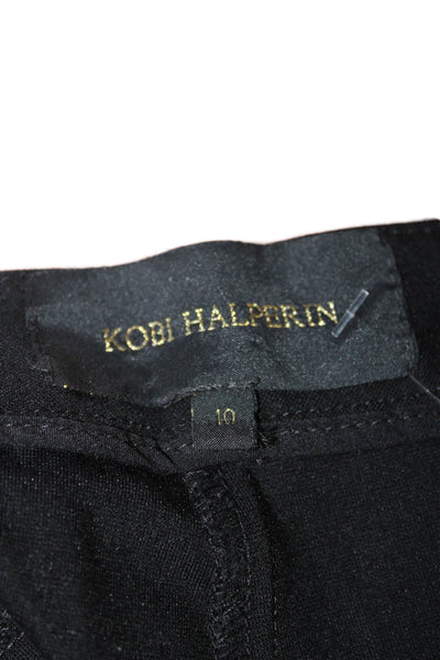 Kobi Halperin Women's Hook Closure Flat Front Straight Leg Pants Black Size 10