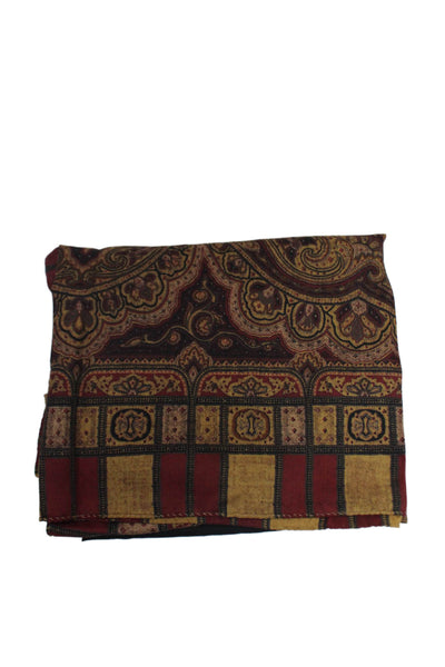 Etro Milano Womens Brown Multicolor Paisley Print Square Scarf