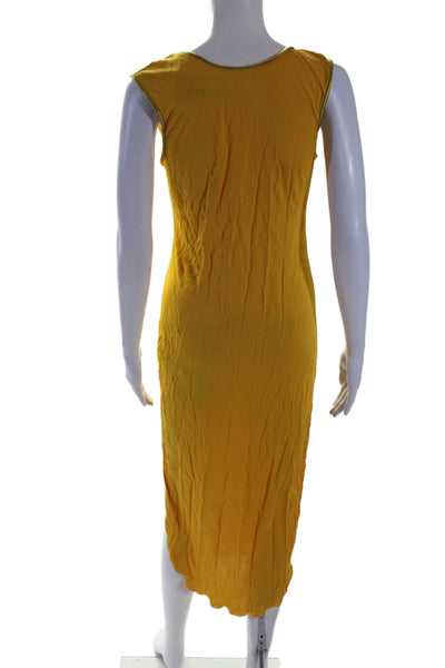 Designer Womens Scoop Neck Sleeveless Slip-On Round Hem Tank Dress Yellow Size M