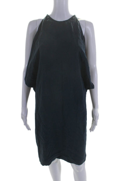 Ronny Kobo Womens Cold Shoulder Short Sleeves dress Navy Blue Size Small