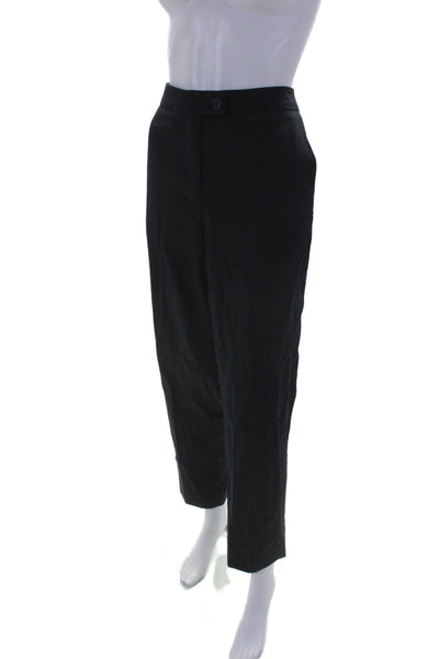 Ronny Kobo Womens High Rise Zip Up Slim Leg Dress Pants Navy Blue Wool Size 6