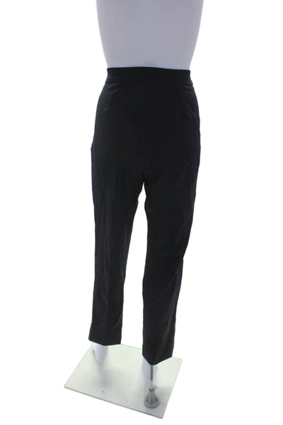 Ronny Kobo Womens High Rise Zip Up Slim Leg Dress Pants Navy Blue Wool Size 6