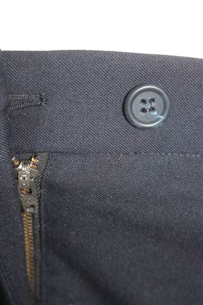 Ronny Kobo Womens High Rise Zip Up Slim Leg Dress Pants Navy Blue Wool Size 6