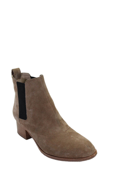 Rag & Bone Womens Suede Walker Elastic Block Heels Boots Camel Brown Size 7.5