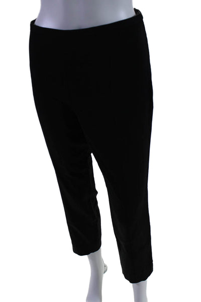 The Row Womens Black High Rise Pleated Side Zip Slit Ankle Straight Pants Size 8