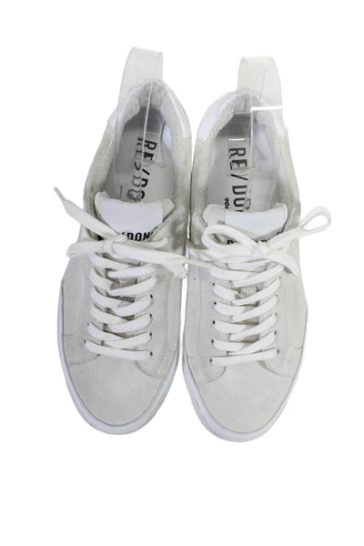 Re/Done Womnens Leather Lace Up Low Top Casual Walking Sneakers White Size 38 8