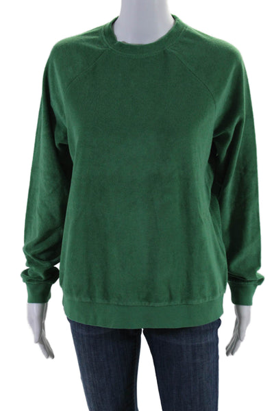 Kule Womens Cotton Blend Round Neck Long Sleeve Sweatshirt Top Green Size XS