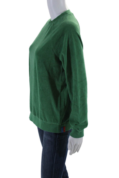 Kule Womens Cotton Blend Round Neck Long Sleeve Sweatshirt Top Green Size XS