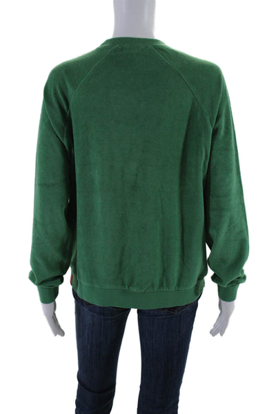 Kule Womens Cotton Blend Round Neck Long Sleeve Sweatshirt Top Green Size XS