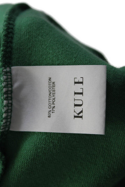 Kule Womens Cotton Blend Round Neck Long Sleeve Sweatshirt Top Green Size XS