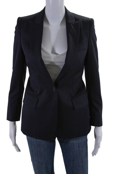 Stella McCartney Womens Wool Dark Wool One Button Long Sleeve Blazer Size 36