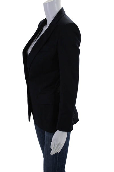 Stella McCartney Womens Wool Dark Wool One Button Long Sleeve Blazer Size 36