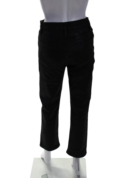 Frame Womens Textured Zip Button Lined Straight Leg Pants Black Size EUR 27