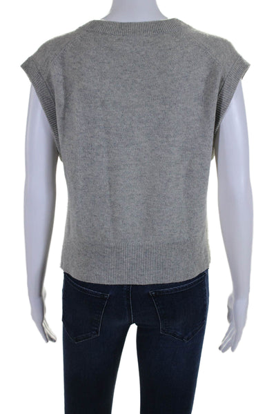 T Alexander Wang Womens Knitted Sleeveless Front Twist Wrap  Sweater Gray Size L