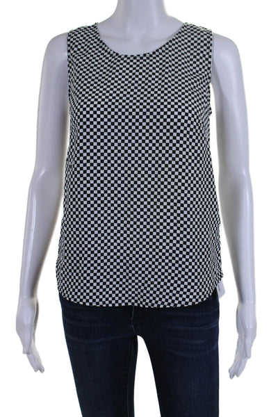 Ronny Kobo Womens Check Print Sleeveless Tank Top Black White Size Small