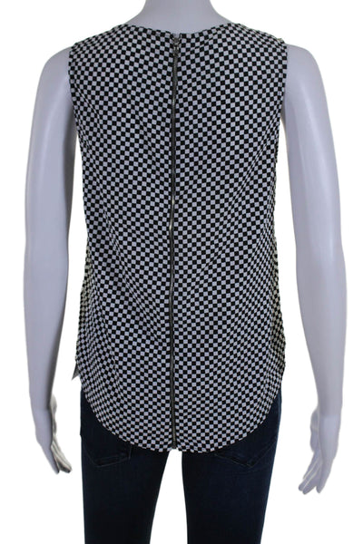 Ronny Kobo Womens Check Print Sleeveless Tank Top Black White Size Small