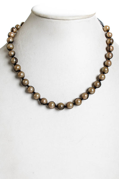 Designer Womens Netted Imitation Pearl Strand Necklace 22"