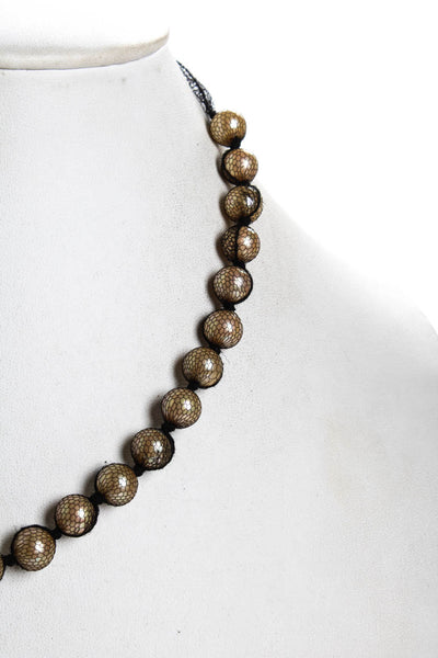 Designer Womens Netted Imitation Pearl Strand Necklace 22"