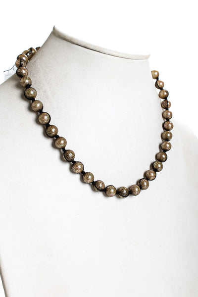 Designer Womens Netted Imitation Pearl Strand Necklace 22"