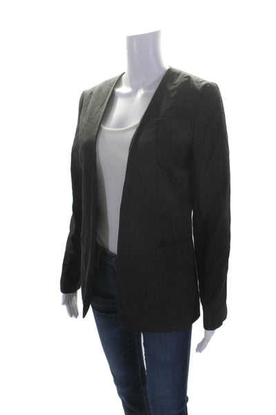 Ronny Kobo Womens Split Back Long Sleeves Blazer Jacket Gray Size Small