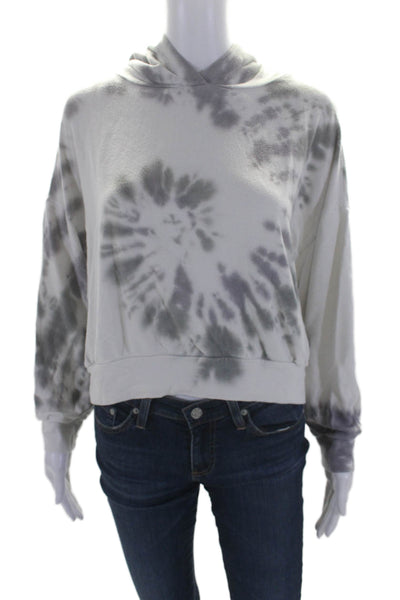 LNA Women's Hood Long Sleeves Tie Dye Pullover Cropped Sweatshirt Size XS