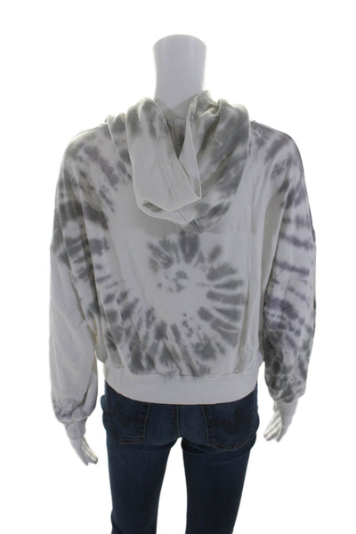 LNA Women's Hood Long Sleeves Tie Dye Pullover Cropped Sweatshirt Size XS