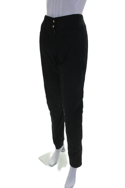 Lida Baday Womens Double Buttoned Zipped Casual Straight Leg Pants Black Size 6