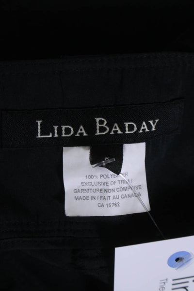 Lida Baday Womens Double Buttoned Zipped Casual Straight Leg Pants Black Size 6