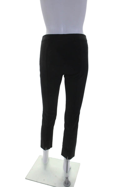 Vince Womens Cotton Side Zipped Elastic Waist Straight Leg Pants Black Size S