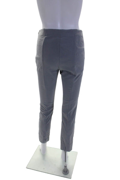 Vince Womens Cotton Straight Leg Side Zipped Stitch Detailed Pants Gray Size M