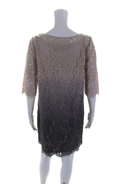 Robert Rodriguez For Neiman Marcus Womens Lace Dress Beige Purple Size 8