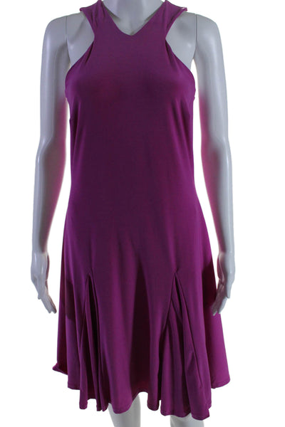 Lauren Ralph Lauren Women's V-Neck Sleeveless Fit Flare Midi Dress Pink Size M