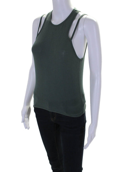 Lululemon Womens Sleeveless Crew Neck Pullover Cropped Tank Top Green Size 6