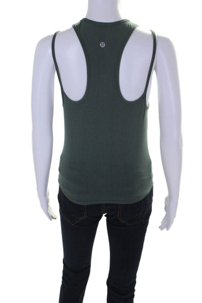 Lululemon Womens Sleeveless Crew Neck Pullover Cropped Tank Top Green Size 6