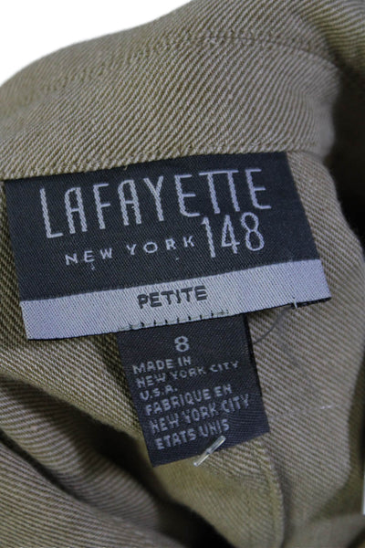 Lafayette 148 New York Womens Linen Button Detailed Jacket Top Beige Size 8