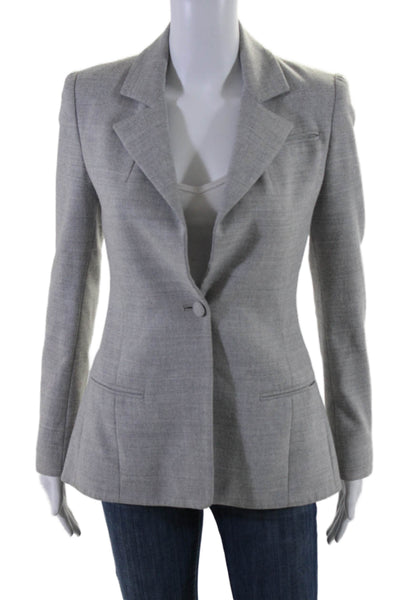 Altuzarra Womens Gray One Button Faux Pockets Long Sleeve Blazer Size 36