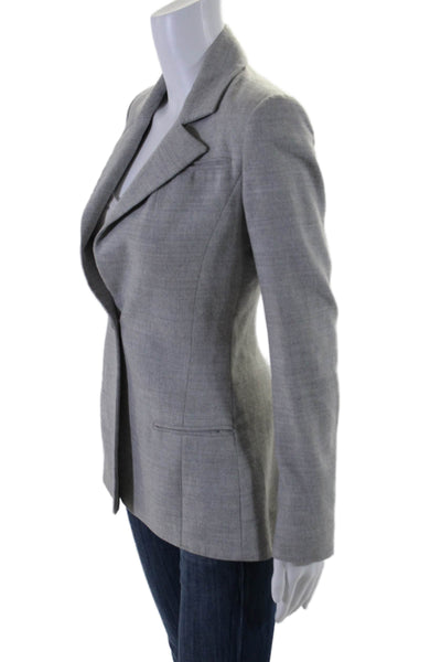 Altuzarra Womens Gray One Button Faux Pockets Long Sleeve Blazer Size 36