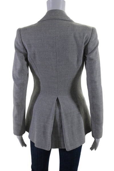 Altuzarra Womens Gray One Button Faux Pockets Long Sleeve Blazer Size 36