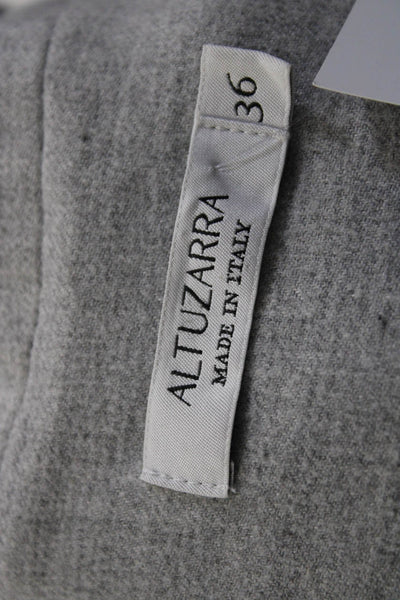 Altuzarra Womens Gray One Button Faux Pockets Long Sleeve Blazer Size 36