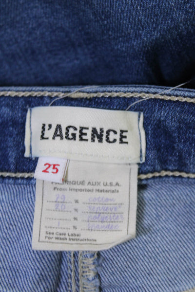 L'Agence Women's High Waist Medium Wash Straight Leg Denim Pants Size 25