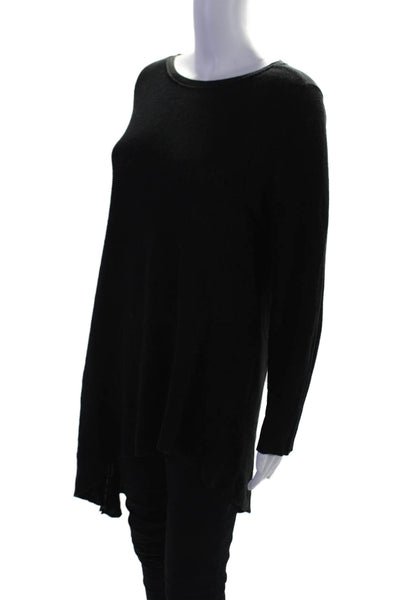 Eileen Fisher Womens Cotton Blend Long Sleeve Pullover Sweater Top Black Size S