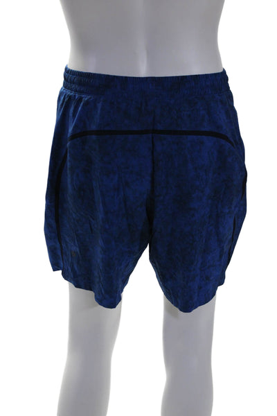 Lululemon Mens Tie Dye Print Drawstring Waist Athletic Shorts Blue Size L