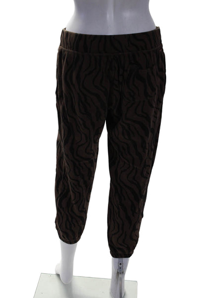 Philanthropy Womens Cotton Brown Printed Distress Hoodie Sweatpants Set Size M