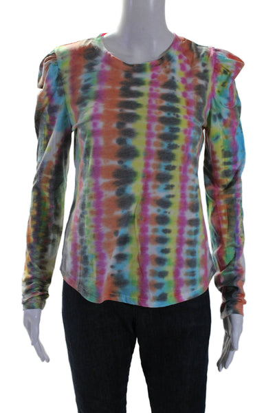 Generation Love Womens Cotton Multicolor Tie Dye Long Sleeve Blouse Top Size M