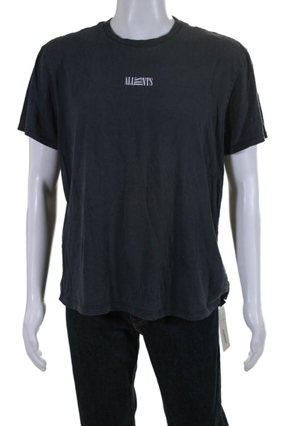 Allsaints Mens Opposition Short Sleeves Tee Shirt Gray Cotton Size Small