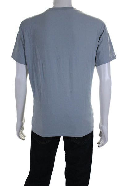 Allsaints Mens Opposition Short Sleeves Crew Neck Tee Shirt Blue Cotton Size Lar