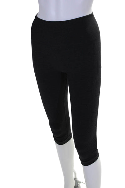 Lululemon Womens Pull On Mid Rise Ruched Bottom Cropped Leggings Black Size 4